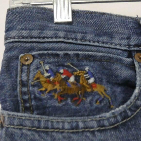 POLO RALPH LAUREN - 15911 | size 14 | Blue Cotton Distressed Denim Jeans - Picture 3 of 16